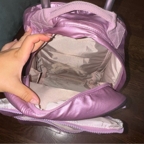 Kipling pink/purple large rolling backpack - Picture 3 of 8